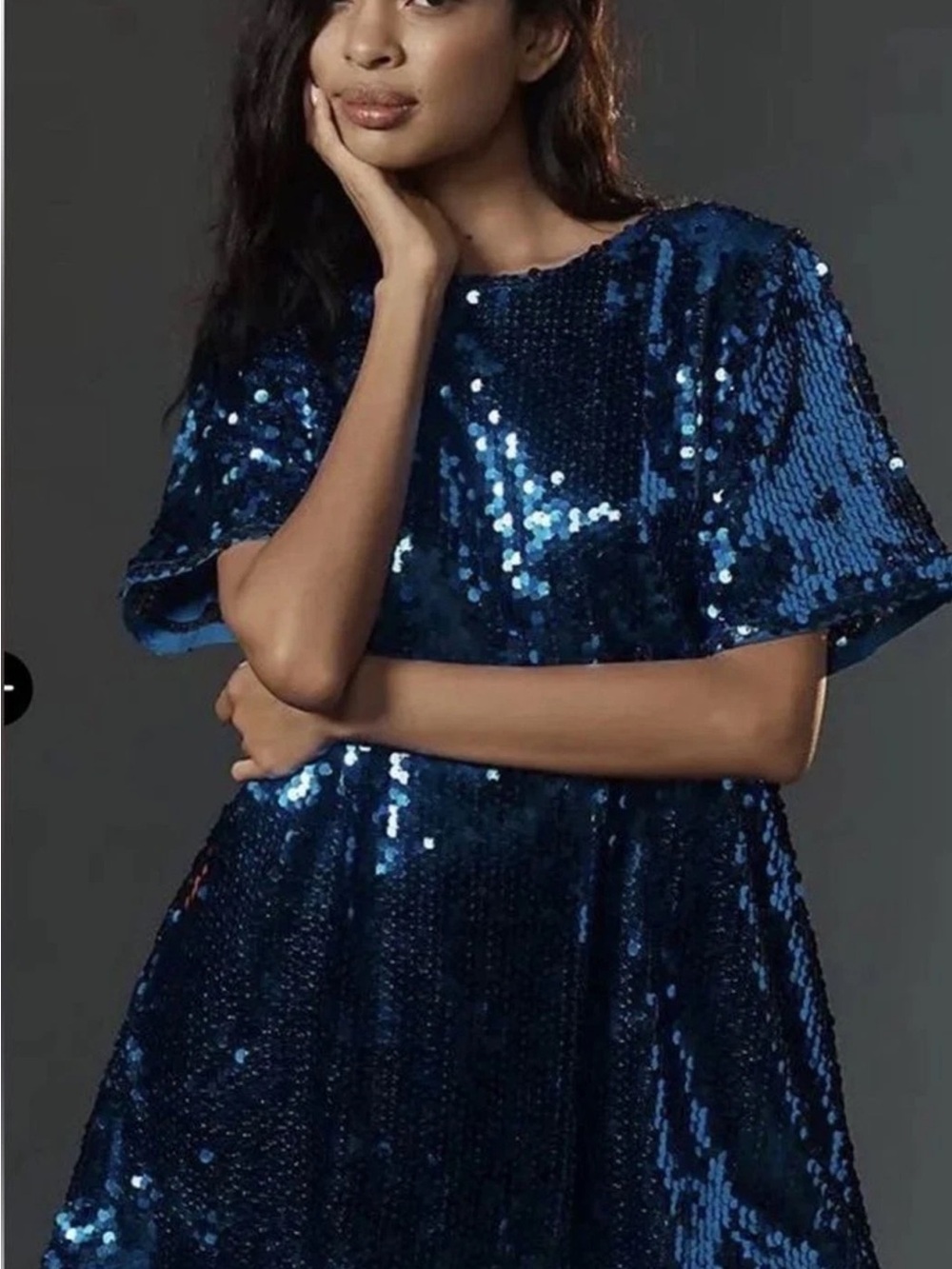 Anthropologie Emmy Blue Sequin Mini Dress